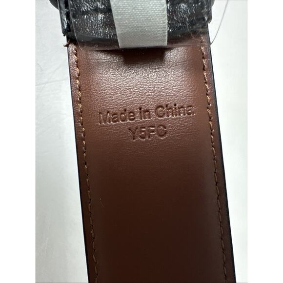 Perry Ellis Portfolio Genuine Leather Belt Black 56/140 Size 56 1P35150K - Picture 9 of 10